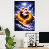 Poster Phoenix jumeaux de lumière éternelle (Bureau à domicile)