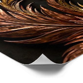 Poster Phoenix Mosaïque 3D Vert Noir Orange (Coin)