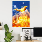 Poster Phoenix Oiseau S'ÉLÈVE AU-DESSUS DE VOS PROBLÈMES (Bureau à domicile)