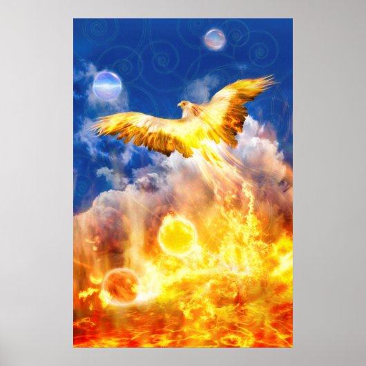 Poster Phoenix Oiseau S'ÉLÈVE AU-DESSUS DE VOS PROBLÈMES (Devant)