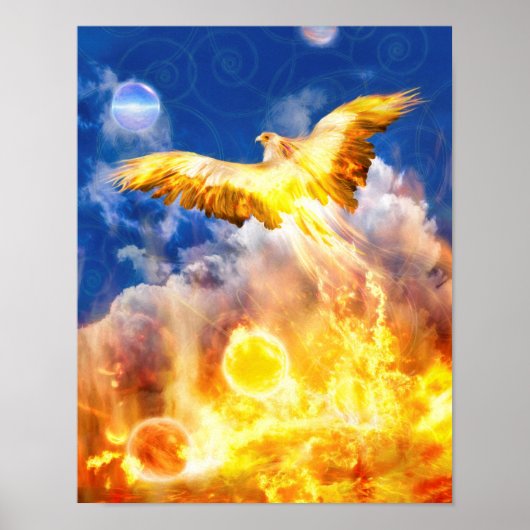 Poster Phoenix Oiseau S'ÉLÈVE AU-DESSUS DE VOS PROBLÈMES (Devant)