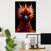 Poster 🔥 Phoenix Rising - Oiseau de Feu Fantastique Maje (Bureau à domicile)