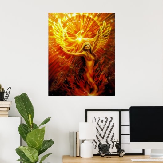 Poster Phoenix Rising par Lisa Iris (Bureau à domicile)