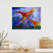 Poster Phoenix volant à la nuit (Cuisine)