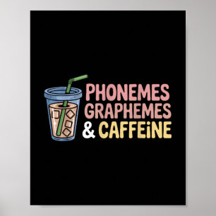 Poster Phonemes Raisins Et Caféine Drôle Lecture Retour