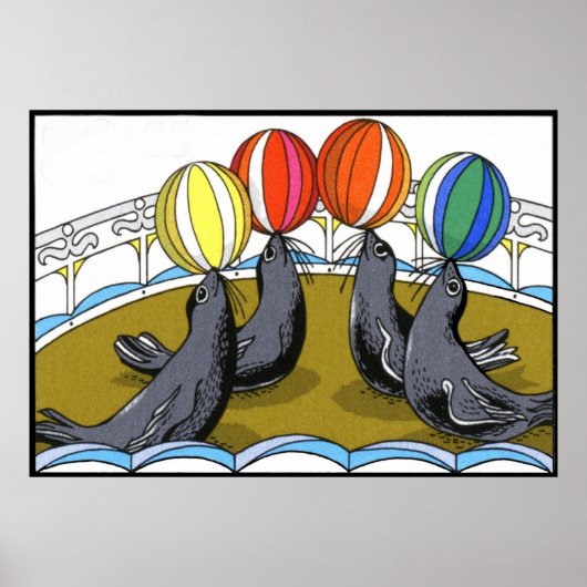 Poster Phoques de cirque (en 23 tailles) (Devant)