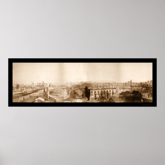 Poster Photo 1871 de Great Fire Chicago (Devant)