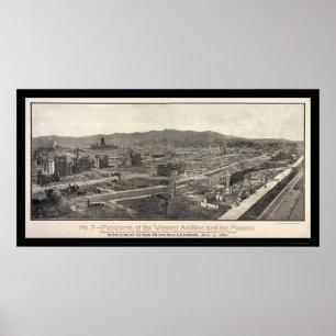 Poster Photo 1906 de San Francisco de secteur de mission