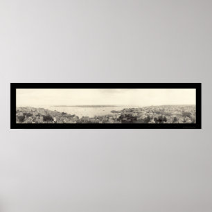 Poster Photo 1912 de Marblehead mA Birdseye