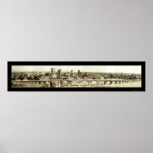 Poster Photo 1912 d'horizon de Dallas de viaduc