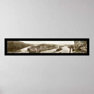 Poster Photo 1912 du ferry WV de harpistes