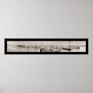 Poster Photo 1913 de deux points, du Panama et de bateaux