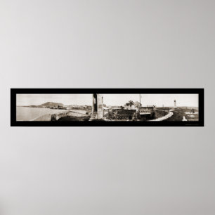 Poster Photo 1913 de mur de mer de Panamá City