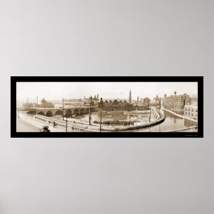 Poster Photo 1914 de Rochester, rivière de NY