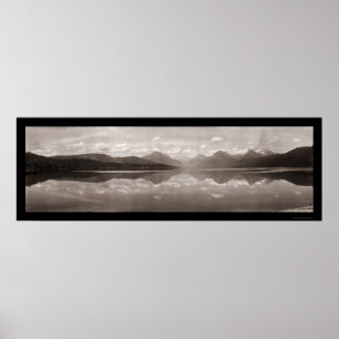 Poster Photo 1915 de glacier de McDonald de lac