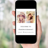 Poster Photo 2 personnes anniversaire accueil moderne