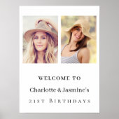 Poster Photo 2 personnes anniversaire accueil moderne (Devant)