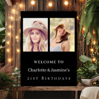 Photo 2 personnes anniversaire moderne noir