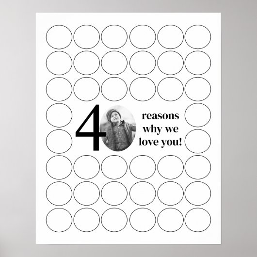 Poster Photo 40 Raisons pour lesquelles nous vous aimons (Devant)