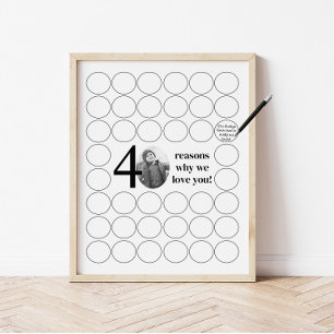 Poster Photo 40 raisons pour lesquelles nous vous aimons