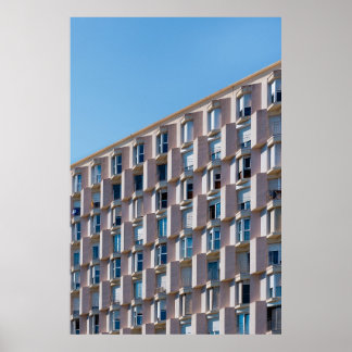 POSTER PHOTO À FAIBLE ANGLE DE BÂTIMENT EN BÉTON GRIS