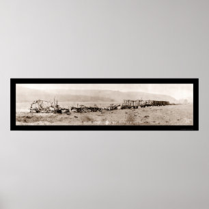 Poster Photo allemande 1918 du train WWI d'épave