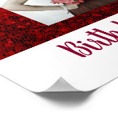 Poster Photo anniversaire fête personnalisée rouge (Coin)