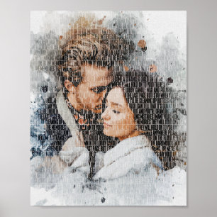 Poster Photo aquarelle personnalisée de Word Art. par Wor