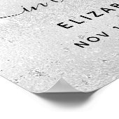 Poster Photo argent élégant floral funéraire mémorial (Coin)