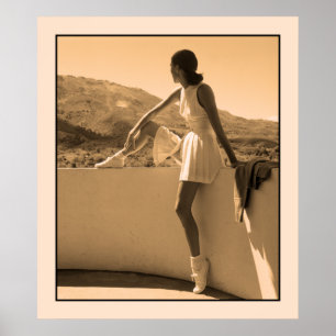 Poster Photo art, femme en tenue de tennis