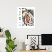 Poster Photo bébé et statistiques (Bureau à domicile)