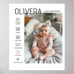 Poster Photo bébé et statistiques