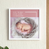 Poster Photo bébé mignonne moderne | Rose et blanc | Devi