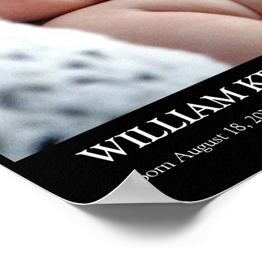 Poster Photo bébé moderne mur vertical accroché art noir (Coin)