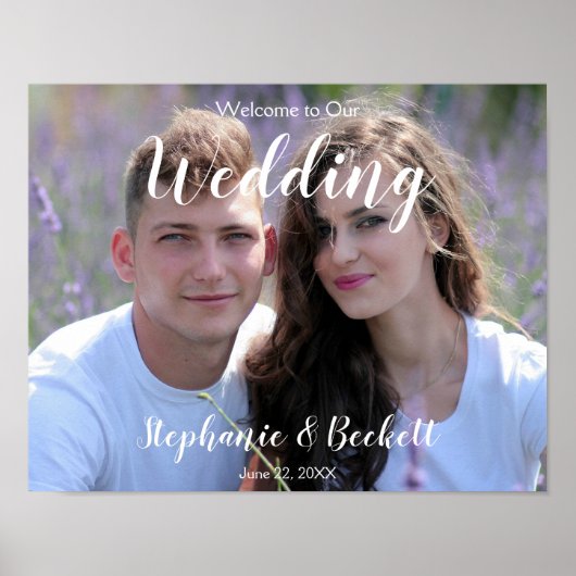Poster Photo Bienvenue sur notre panneau Mariage (Devant)