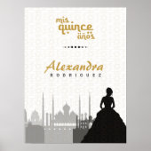Poster photo Black & Gold Arabian Quinceañera (Devant)