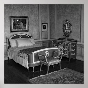 Poster Photo blanche noire vintage de meubles antiques