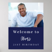 Poster Photo bleu marine bienvenue (Devant)