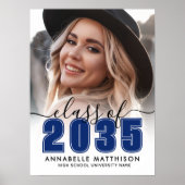 Poster Photo Blue Graduation Party Sign (Devant)