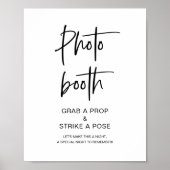 Poster Photo Booth, Mariage, Script minimaliste moderne (Devant)