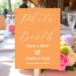 Poster Photo Booth Orange White Mariage