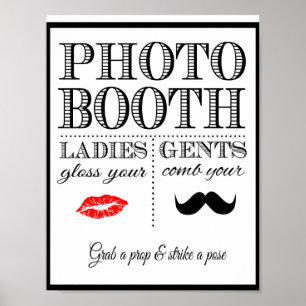 Poster PHOTO BOOTH  panneau de mariage ou de fête