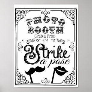 Poster PHOTO BOOTH panneau de mariage ou de fête