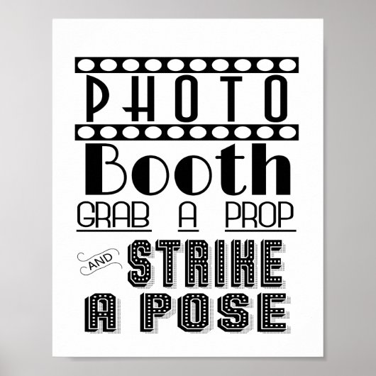 Poster PHOTO BOOTH panneau mariage ou fête (Devant)