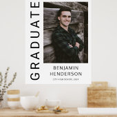 Poster Photo Boy moderne 2023 Faire-part de graduation (Cuisine)