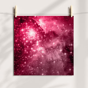 Poster Photo céleste teinté d'étoiles de framboise