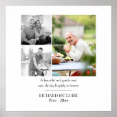 Poster Photo Collage 3 Photo Simple Funeral Memorial (Devant)