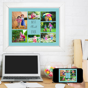 Poster Photo Collage 7 Photos Meilleure Tante Ever Sky Bl