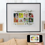 Poster Photo Collage avec l'affiche de devis de grand-enf<br><div class="desc">Impression d'affiches gaie et chaleureuse pour vos grands-parents. Le design comporte huit de vos propres photos, affichées en format carré sur un arrière - plan blanc, qui sont bienvenues à modifier, pour convenir à votre décor maison. La citation est écrite en calligraphie ornée en vert olive et jaune or. Il...</div>