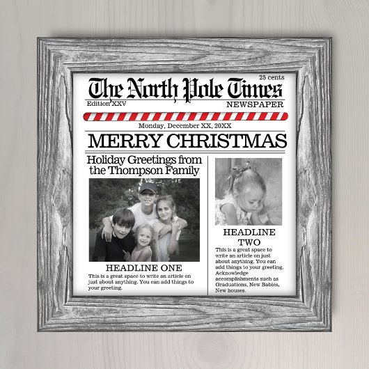 Poster Photo Collage Christmas Newspaper Whimsical